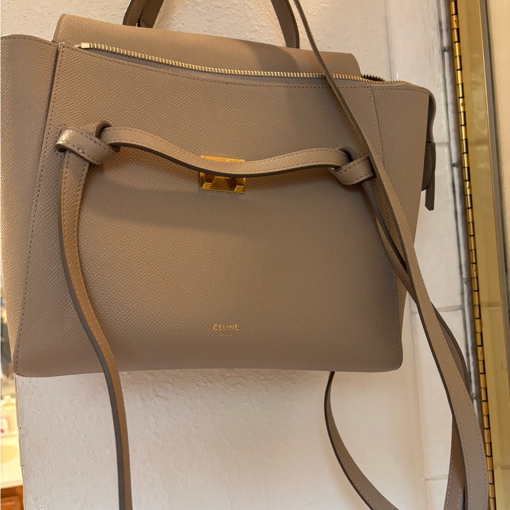 Celine Cream Crossbody Bag with Gold Hardware